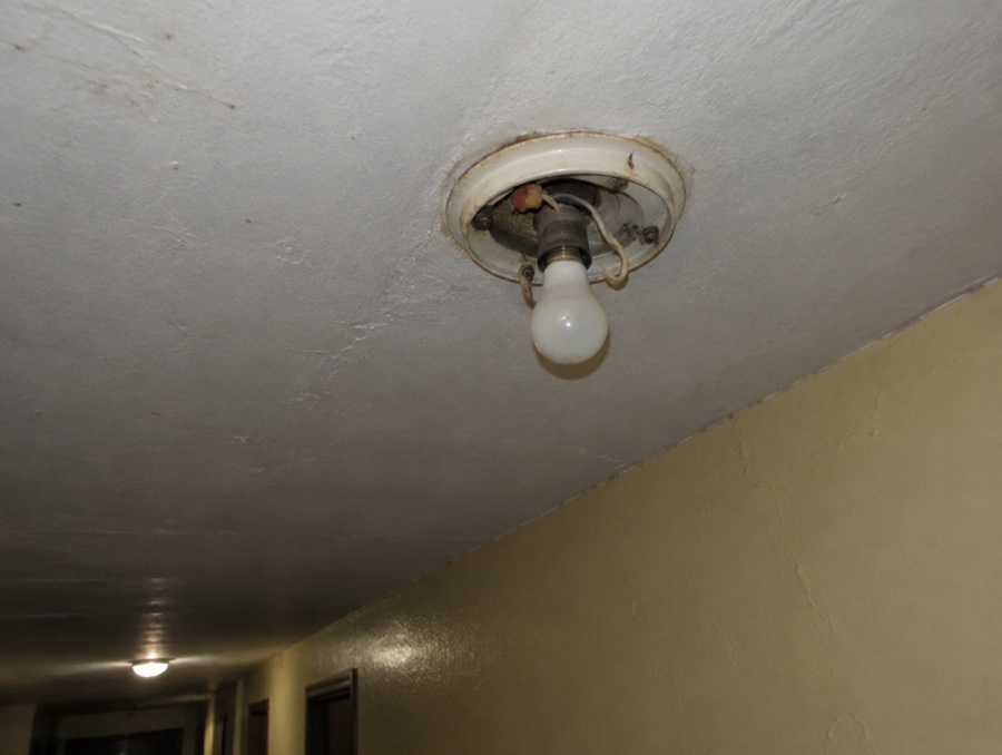 A hallway light fixture